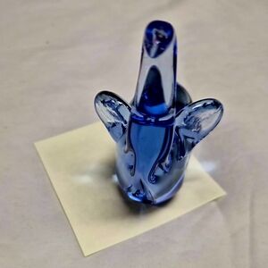 Artisan Blue Glass Elephant Figurine